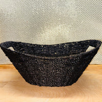 
              Black Seagrass Oval Basket
            