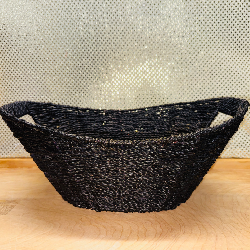 Black Seagrass Oval Basket