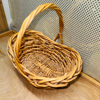 
              Light Stain Thick Wicker Oval Basket
            