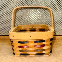 
              Multi-color Vanilla Weave Square Handle Basket
            