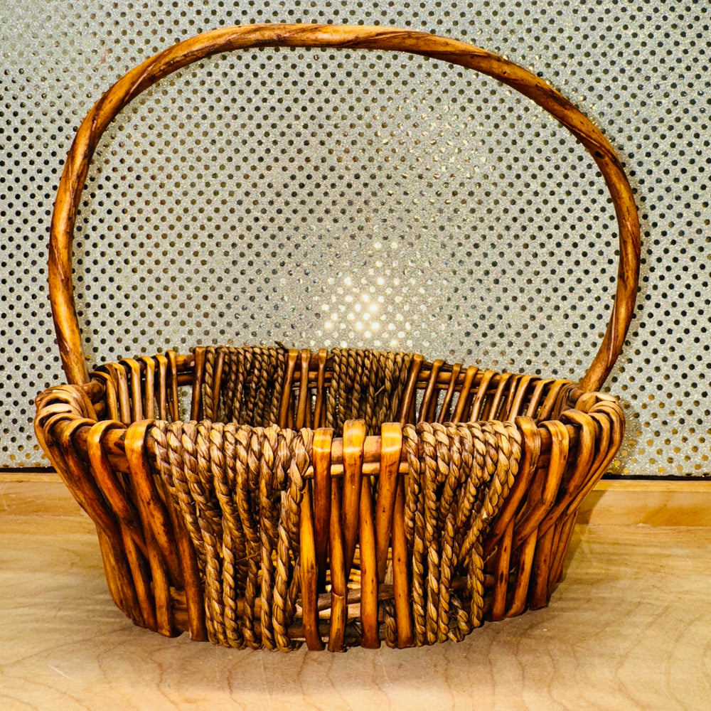 Stick and Rope Medium Stained Oval Basket