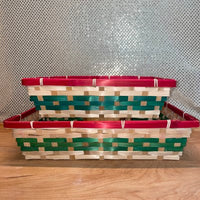 
              Red & Green Bamboo Tray (two sizes)
            