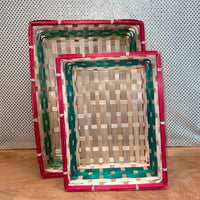 
              Red & Green Bamboo Tray (two sizes)
            