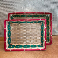 
              Red & Green Bamboo Tray (two sizes)
            