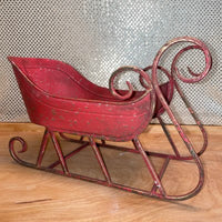 Distressed Red Sleigh