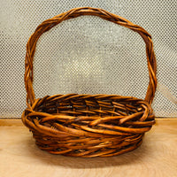 
              Medium Stain Thick Wicker Oval Basket
            