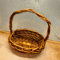
              Medium Stain Thick Wicker Oval Basket
            