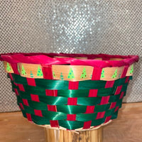 
              Christmas Tree 9" Round Bamboo Basket
            