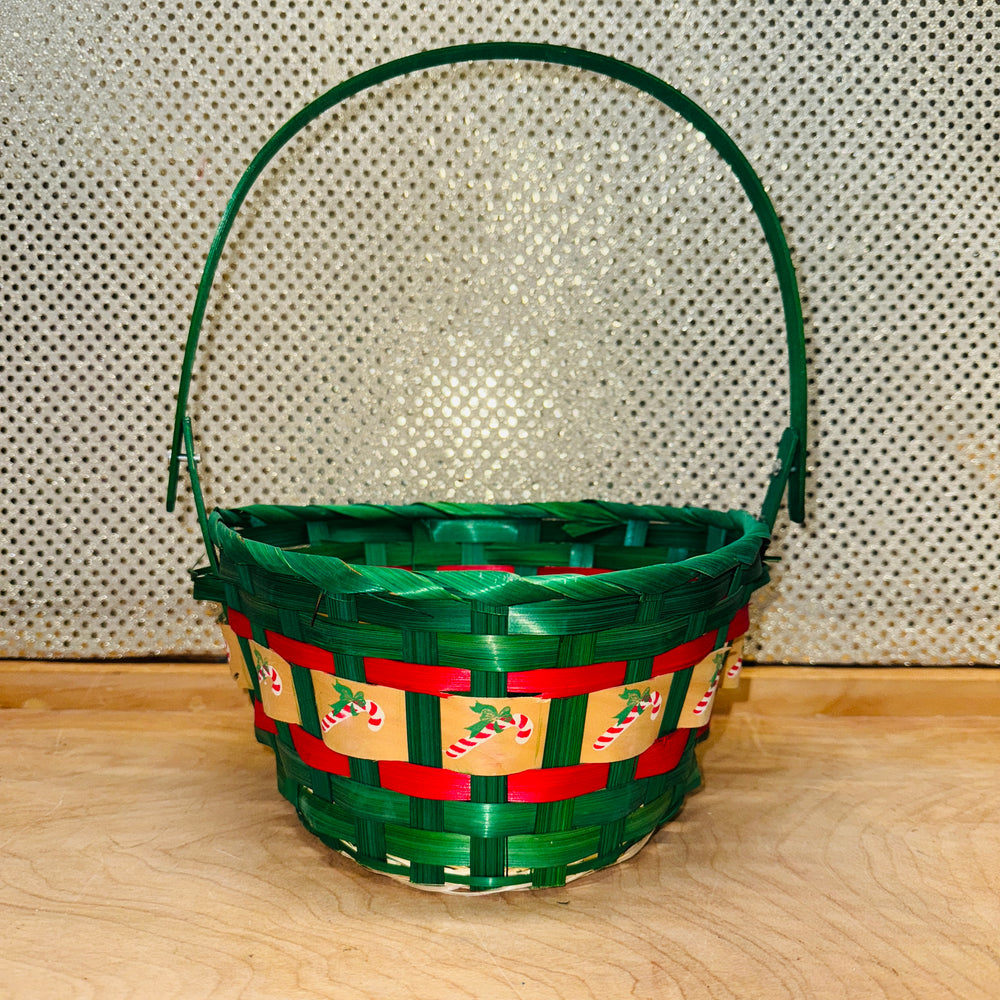 Candy Cane Bamboo Basket