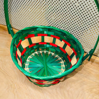 Candy Cane Bamboo Basket