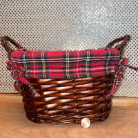 
              Plaid Flannel-Lined Oval Basket
            