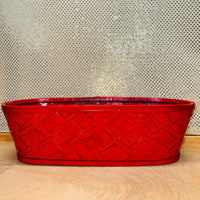 
              Red Painted Oval Chipwood Basket
            