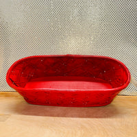 
              Red Painted Oval Chipwood Basket
            