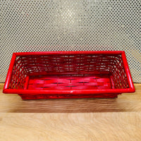 
              Red Painted Rectangular Basket
            