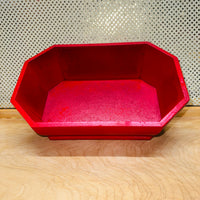 
              Red Painted 8-sided Wood Basket
            