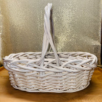 
              XL White Painted Handled Basket
            