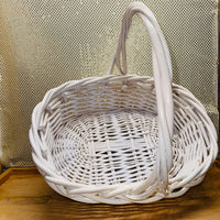 
              XL White Painted Handled Basket
            