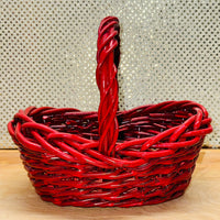 
              Red Painted Handled Basket
            