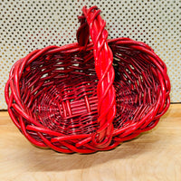 Red Painted Handled Basket