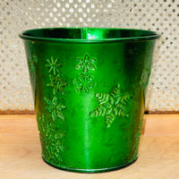 
              Round Snowflake Tin - Green or Red
            
