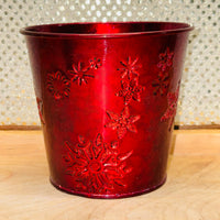 
              Round Snowflake Tin - Green or Red
            