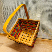 
              Green and Red Chipwood Weave Basket
            