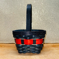
              Red-White-Blue Chipwood Basket with Handle
            