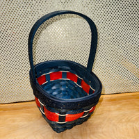 Red-White-Blue Chipwood Basket with Handle