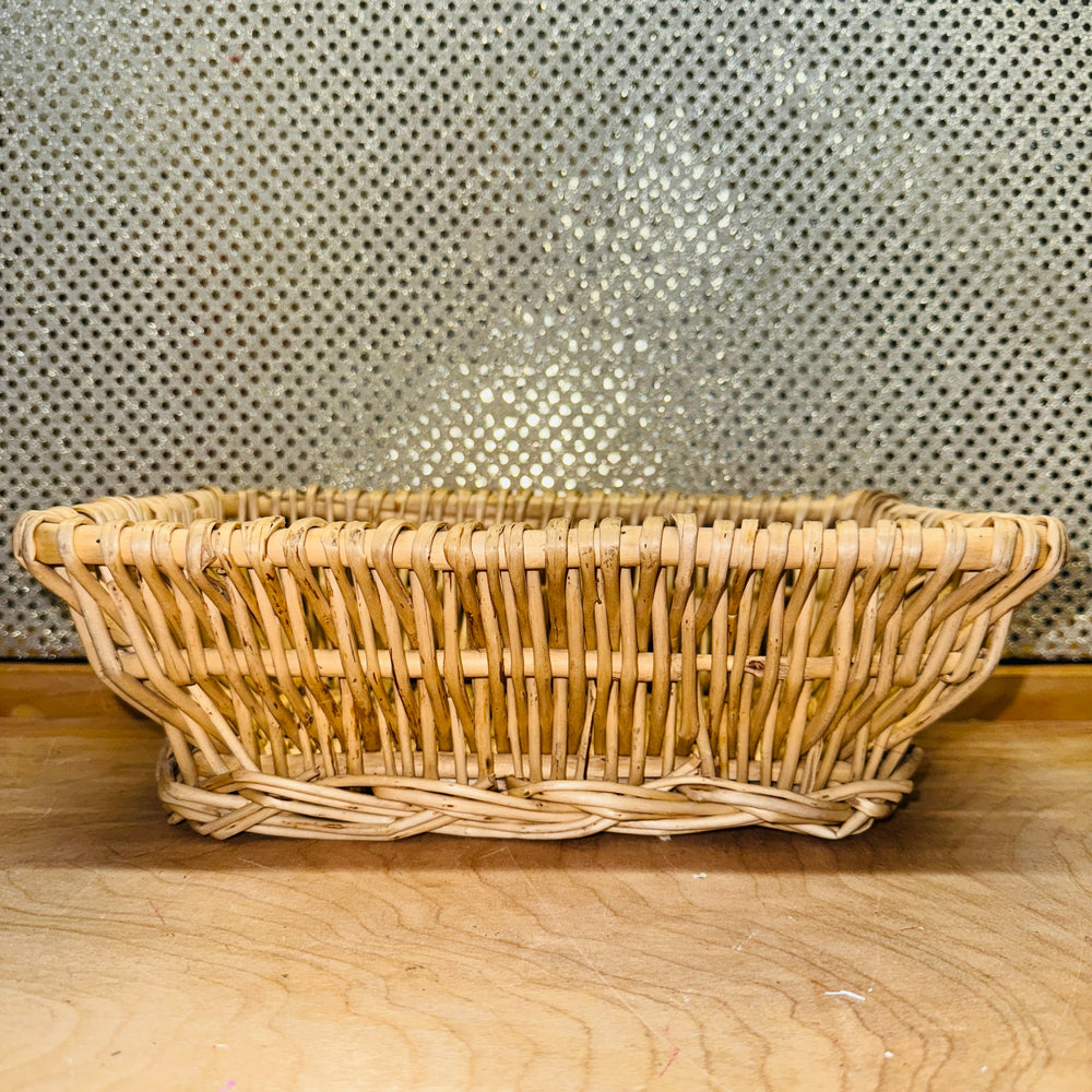 Woven Stick-Weave Rectangular Basket