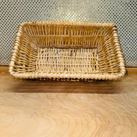 Woven Stick-Weave Rectangular Basket