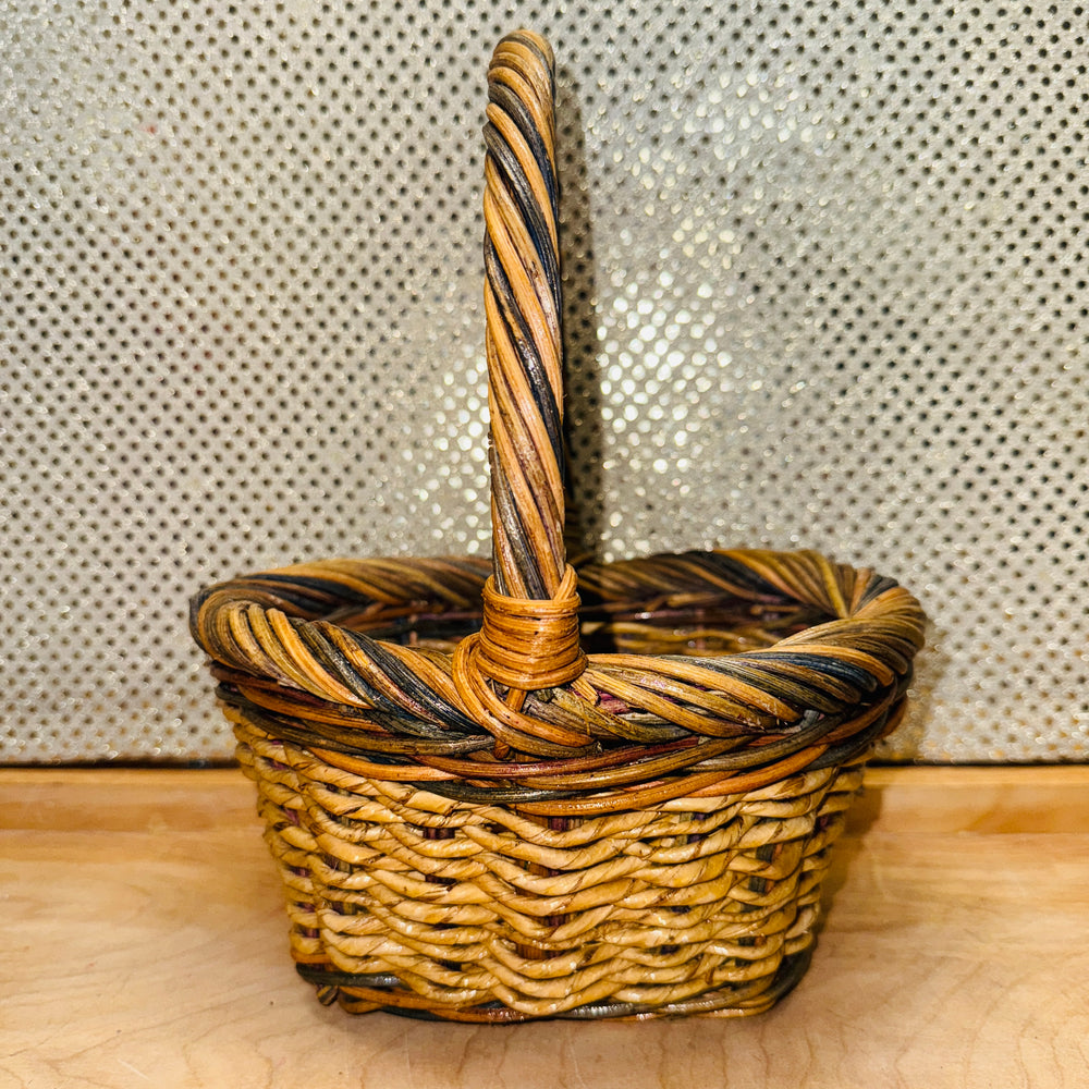 Small Multi-Color Wicker Oval Basket