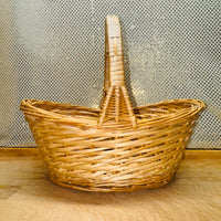 Natural Wicker Oval Handled Basket