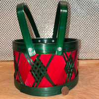 
              Green/Red Striped Drum Basket (3 sizes)
            