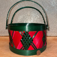 
              Green/Red Striped Drum Basket (3 sizes)
            