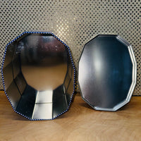 Silver and Blue Polka Dots Tin