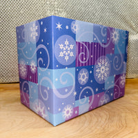 Blue and Lavender Snowflake Basket Box - LARGE ONLY
