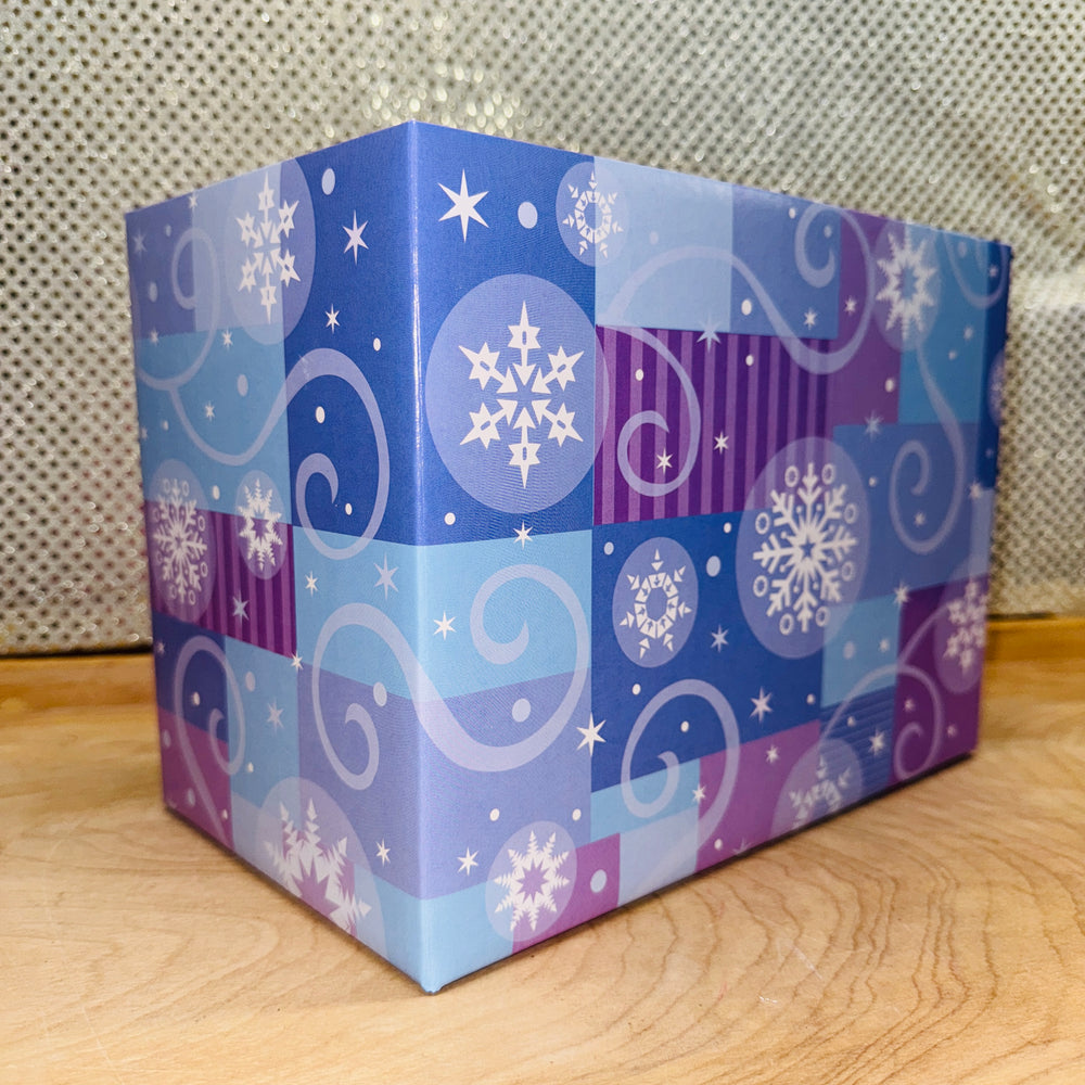 Blue and Lavender Snowflake Basket Box - LARGE ONLY