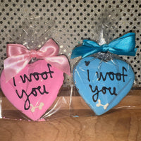 
              Dog Treat - "I Woof You" Heart
            
