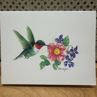 
              Charmayne's Originals - Hummingbird with Wild Rose
            