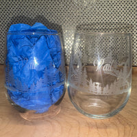 
              Vail w/Trees Stemless Wine Glass - Etched
            