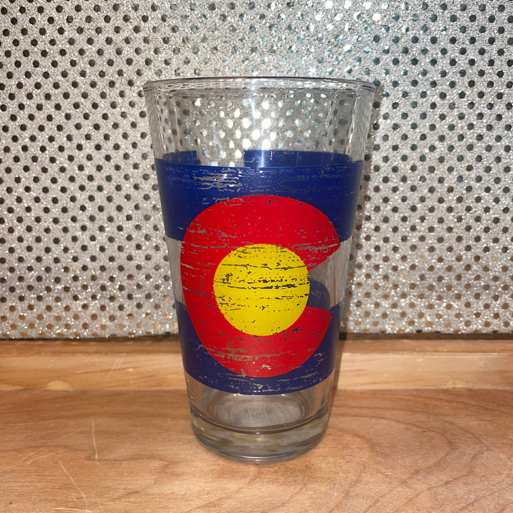 Colorado Pint Glass - Colorado Flag