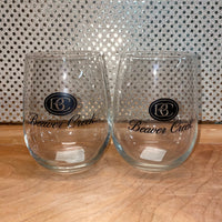 Beaver Creek Stemless Wine Glass  - Black Logo