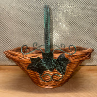 
              Rectangular Willow Basket w/Metal Accents
            