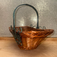 
              Rectangular Willow Basket w/Metal Accents
            