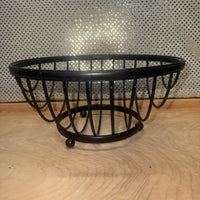 
              Round Black Iron Basket - Ball Feet
            