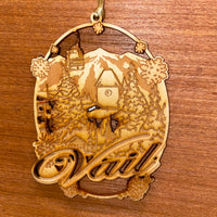 Vail Town Scene Wood Ornament