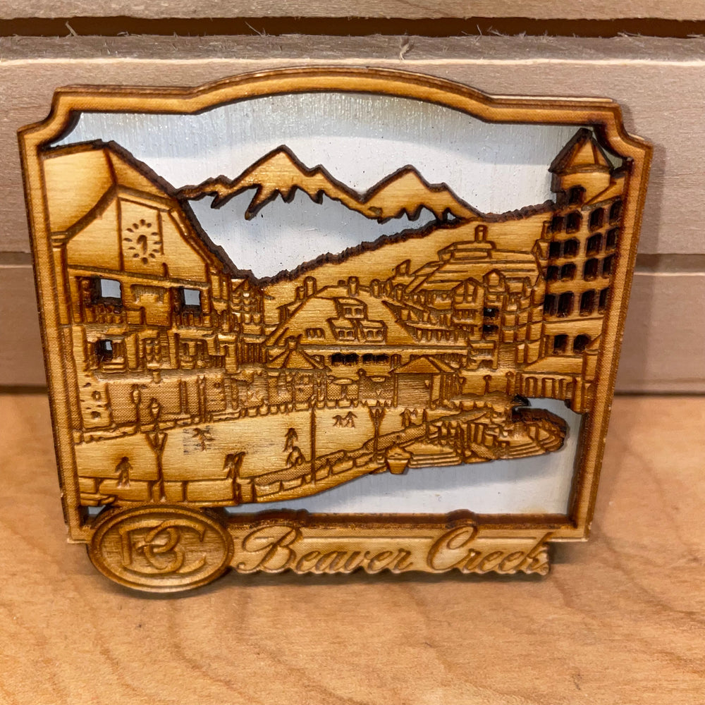 Beaver  Wood Magnet - Ice Rink