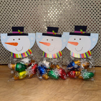 
              Chocolate Lightblubs in Snowman Bag
            