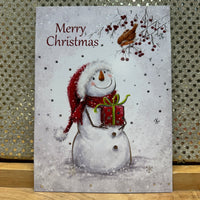 
              Snowman Holding Gift Card
            
