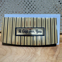
              Black and Gold Stripe Gift Card or Cash Holder
            